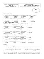 Tải Đề ôn thi học kì 2 lớp 6 môn tiếng Anh trường THCS Bình Phú, Bình Dương có đáp án - Đề thi học kì 2 lớp 6 môn tiếng Anh có đáp án