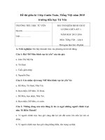 Tải Đề thi giữa học kì 1 lớp 4 môn Toán, Tiếng Việt trường tiểu học Tứ Yên, Vĩnh Phúc năm 2015 - 2016 - Đề thi giữa học kì 1 môn Toán, Tiếng Việt lớp 4 có đáp án