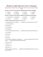 Tải Đề kiểm tra 15 phút Tiếng Anh 12 Unit 2: Urbanization - Bài tập Tiếng Anh 12 Unit 2 có đáp án