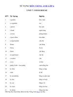 Tải Từ vựng Tiếng Anh lớp 6 cũ Unit 7: Your House - Học từ mới tiếng Anh 6 theo Unit