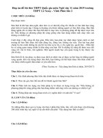 Tải Đáp án đề thi thử THPT Quốc gia môn Ngữ văn 11 năm 2019 trường THPT Lê Xoay - Vĩnh Phúc lần 2 - Đề minh họa Ngữ văn 11 năm 2019