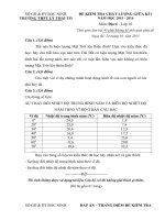 Tải Đề kiểm tra giữa học kì 1 môn Địa lý lớp 10 năm học 2015 - 2016 trường THPT Lý Thái Tổ, Bắc Ninh - Đề thi giữa kì I môn Địa lớp 10 có đáp án