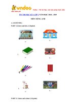 Tải Đề thi học kì 1 môn Tiếng Anh lớp 3 kèm file nghe năm học 2018 - 2019 số 2 - Đề kiểm tra Tiếng Anh lớp 3 học kì 1 có đáp án