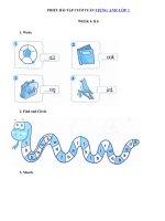 Tải Phiếu bài tập cuối tuần môn Tiếng Anh lớp 1 Tuần 4 - Bài tập cuối tuần tiếng Anh 1 có đáp án