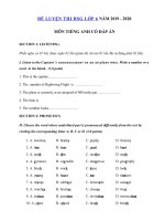 Tải Đề thi thử học sinh giỏi lớp 6 môn Tiếng Anh có file nghe năm học 2019 - 2020 - Đề ôn thi học sinh giỏi môn tiếng Anh lớp 6 có đáp án