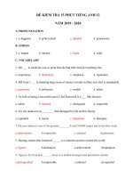 Tải Đề kiểm tra 15 phút số 1 môn tiếng Anh lớp 12 - Đề kiểm tra tiếng Anh 15 phút lớp 12 có đáp án