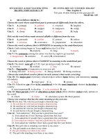 Tải Đề thi học kỳ 1 môn Tiếng Anh lớp 12 trường THPT Đào Duy Từ, Đăk Nông năm học 2016 - 2017 có đáp án - Đề kiểm tra Tiếng Anh 12 học kỳ 1 có đáp án