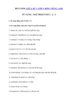 Tải Từ vựng - Ngữ pháp tiếng Anh lớp 9 giữa học kì 1 năm 2020 - 2021 - Lý thuyết giữa kì 1 lớp 9 môn tiếng Anh chi tiết nhất