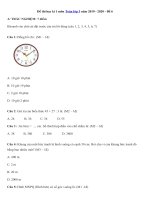 Tải Đề thi học kì 1 môn Toán lớp 3 năm 2019 - 2020 - Đề 6 - Đề kiểm tra học kì 1 lớp 3 môn Toán có đáp án