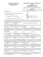 Tải Đề thi thử THPT Quốc gia năm 2017 môn Vật lý trường THPT Yên Lạc, Vĩnh Phúc (Lần 1) - Đề thi thử tổ hợp bài thi Khoa học tự nhiên - môn Vật lý có đáp án