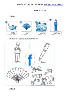 Tải Phiếu bài tập cuối tuần môn Tiếng Anh lớp 1 Tuần 14 - Bài tập cuối tuần tiếng Anh 1 có đáp án