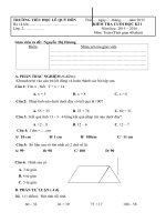 Tải Đề thi học kì 1 lớp 2 môn Toán, Tiếng Việt trường tiểu học Lê Quý Đôn năm 2015 - 2016 - Đề kiểm tra học kì môn Toán, Tiếng Việt lớp 2 có đáp án
