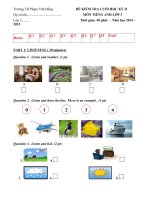 Tải Đề thi học kì 2 môn Tiếng Anh lớp 3 năm 2015 trường tiểu học Phạm Văn Đồng - Đề thi Tiếng Anh lớp 3 có đáp án