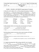 Tải Đề kiểm tra 1 tiết học kì 2 môn tiếng Anh lớp 9 (Thí điểm) trường THCS Nguyễn Trung Trực có đáp án - Ôn thi học kì 2 lớp 9 môn tiếng Anh