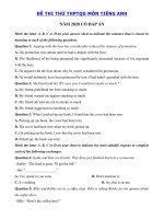 Tải Đề thi thử tốt nghiệp THPT lần 3 môn Anh trường THPT Chuyên Bắc Giang năm 2020 - Đề thi tiếng Anh THPT Quốc Gia 2020 có đáp án