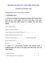 Tải Đề ôn thi giữa kì 1 lớp 9 môn tiếng Anh năm 2020 - Đề kiểm tra tiếng Anh 9 mới có đáp án
