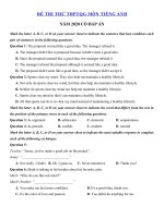 Tải Đề thi thử THPT Quốc Gia môn tiếng Anh trường THPT Đội Cấn lần 1 - Đề thi THPT Quốc gia 2020 môn Anh có đáp án