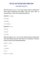 Tải Đề thi thử tốt nghiệp THPT lần 2 môn tiếng Anh trường THPT TX Quảng Trị - Đề thi tiếng Anh THPT Quốc Gia 2020 có đáp án
