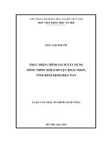 Thực hiện chính sách xây dựng nông thôn mới ở huyện Hoài Nhơn, tỉnh Bình Định hiện nay