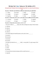 Tải Bài tập Unit 1 lớp 7 nâng cao: My hobbies (số 2) - Bài tập Tiếng Anh lớp 7 Thí điểm Unit 1 có đáp án