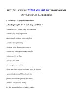 Tải Từ vựng - Ngữ pháp Unit 3 lớp 10: People's background hệ 7 năm - Lý thuyết Từ mới - Cấu trúc tiếng Anh 10 Unit 3 People's background chi tiết nhất