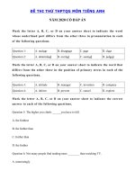 Tải Đề thi thử tốt nghiệp THPT môn Anh trường THPT Yên Phong số 1 năm 2020 - Đề thi tiếng Anh THPT Quốc Gia 2020 có đáp án