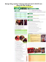 Tải Bài tập Tiếng Anh lớp 7 Chương trình mới Unit 9: FESTIVALS AROUND THE WORLD - Bài tập Thí điểm Tiếng Anh lớp 7 Unit 9