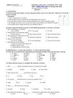 Tải Bộ đề thi giữa kì 1 lớp 7 môn Tiếng Anh năm học 2019 - 2020 có đáp án - Bộ đề thi giữa học kì 1 môn Tiếng Anh lớp 7 có đáp án