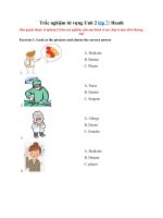 Tải Trắc nghiệm từ vựng Unit 2 lớp 7: Health - Từ vựng Tiếng Anh lớp 7 Unit 2 có đáp án