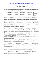 Tải Đề thi thử tốt nghiệp THPT lần 1 môn tiếng Anh trường THPT Phan Chu Trinh - Đề thi tiếng Anh THPT Quốc Gia 2020 có đáp án