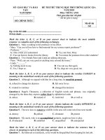 Tải Đề thi thử môn tiếng Anh THPT Quốc gia năm 2018 Sở GD&ĐT Nam Định có đáp án - Ôn thi THPT Quốc gia 2018