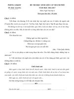 Tải Đề thi học sinh giỏi môn Ngữ văn lớp 6 Phòng GD&ĐT Thành phố Bắc Giang năm học 2016 - 2017 - Đề thi HSG cấp thành phố môn Văn lớp 6 có đáp án