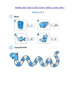 Tải Phiếu bài tập cuối tuần môn Tiếng Anh lớp 1 - Tuần 22 - Đề luyện tập cuối tuần môn tiếng Anh lớp 1