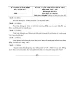 Tải Đề thi vào lớp 10 môn Lịch sử (chuyên) tỉnh Quảng Bình - Đề thi tuyển sinh vào lớp 10 môn Sử có đáp án