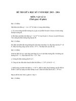 Tải Đề thi giữa kì 1 lớp 11 môn Vật lý năm học 2015 - 2016 - Đề thi giữa kì 1 lớp 11 môn Vật lý có đáp án