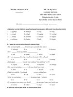 Tải Đề thi học kỳ 2 môn Tiếng Anh lớp 9 trường THCS Dân Hòa, Hà Nội năm học 2015 - 2016 - Đề kiểm tra học kì 2 môn tiếng Anh lớp 9 có đáp án