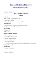 Tải Giáo án Tiếng Anh lớp 1 Tuần 13 sách Macmillan - Giáo án môn tiếng Anh lớp 1 theo tuần