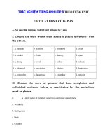 Tải Trắc nghiệm tiếng Anh lớp 8 Unit 3 At home có đáp án - Bài tập Unit 3 lớp 8 At home có đáp án hệ 7 năm