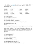 Tải Đề thi tiếng Anh lớp 4 học kỳ 2 năm học 2019-2020 (số 3) - Đề kiểm tra tiếng Anh học kỳ 2 lớp 4 có đáp án
