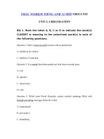 Tải Trắc nghiệm Ngữ pháp tiếng Anh lớp 12 Unit 2 Urbanisation - Bài tập Unit 2 lớp 12 Urbanisation có đáp án