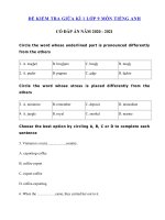 Tải Đề thi tiếng Anh lớp 9 giữa học kì 1 năm 2020 - 2021 - Đề thi giữa kì 1 lớp 9 môn tiếng Anh có đáp án