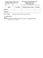 Tải Đề kiểm tra định kỳ số 1 môn Tiếng Anh lớp 6 trường THCS Ẳng Cang, Điện Biên năm học 2015 - 2016 - Đề kiểm tra học kỳ 2 môn tiếng Anh lớp 6 có đáp án