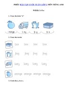 Tải Phiếu bài tập cuối tuần môn Tiếng Anh lớp 2 Tuần 3 - Bài tập cuối tuần tiếng Anh 2 có đáp án