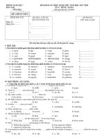 Tải Đề thi chọn học sinh giỏi lớp 6 môn tiếng Anh Phòng GD&DT Tiền Hải, Thái Bình năm học 2017-2018 có đáp án - Đề thi học sinh giỏi lớp 6 môn tiếng Anh có đáp án