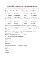 Tải Bài tập Tiếng Anh lớp 11 Unit 2: Relationships nâng cao - Tiếng Anh lớp 11 Unit 2 có đáp án