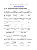 Tải Kiểm tra 1 tiết môn Tiếng Anh lớp 11 lần 3 năm học 2018 - 2019 - Đề kiểm tra 45 phút số 3 Tiếng Anh lớp 11 chương trình mới