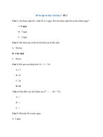 Tải Đề ôn tập hè lớp 1 lên lớp 2 - Đề 2 - Bài tập ôn hè lớp 1 môn Toán có đáp án