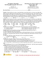 Tải Đề thi thử THPT Quốc gia môn Sinh học năm 2019 trường THPT Nguyễn Viết Xuân - Vĩnh Phúc lần 3 - Đề minh họa Sinh học 2019 có đáp án
