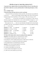 Tải Đề kiểm tra học kỳ I môn tiếng Anh lớp 10 số 1 - Đề kiểm tra tiếng Anh lớp 10 có đáp án