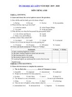 Tải Đề kiểm tra tiếng Anh lớp 9 học kì 1 năm 2019 - 2020 - Đề thi tiếng Anh lớp 9 có đáp án